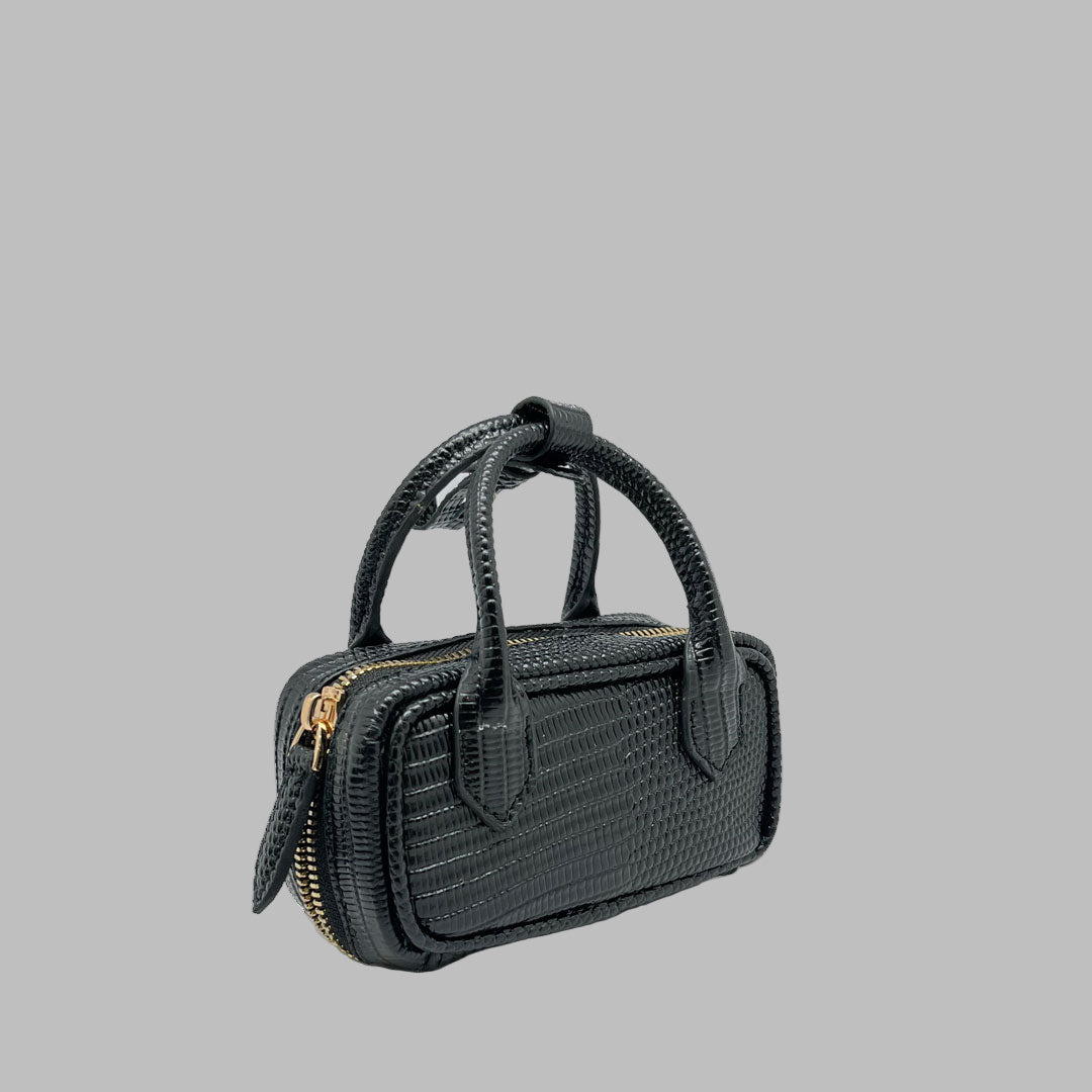 MICRO LISBON STRETCH LIZARD BLACK